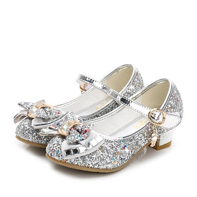 Girls Flower Glitter Butterfly Knot Shoes