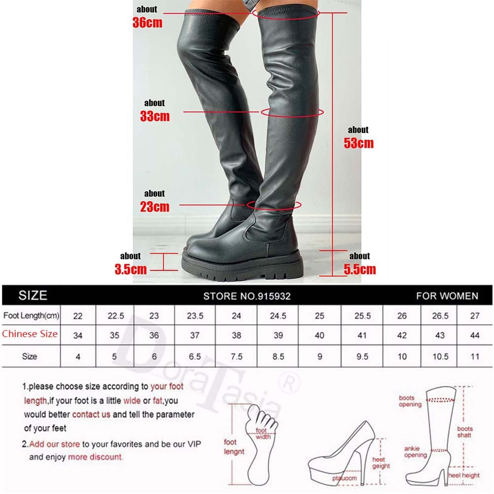Women's Platform Thigh High Boots