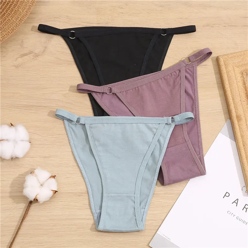 Cotton Brief Panties 3-Pack - Soft Low Waist Underwear for Women