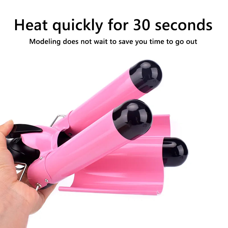 Iron Ceramic Triple Barrel Hair Curler