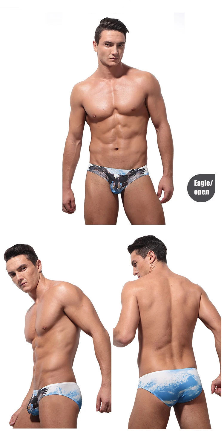 Men's Underwear 3D Animal Printing Briefs Underwear