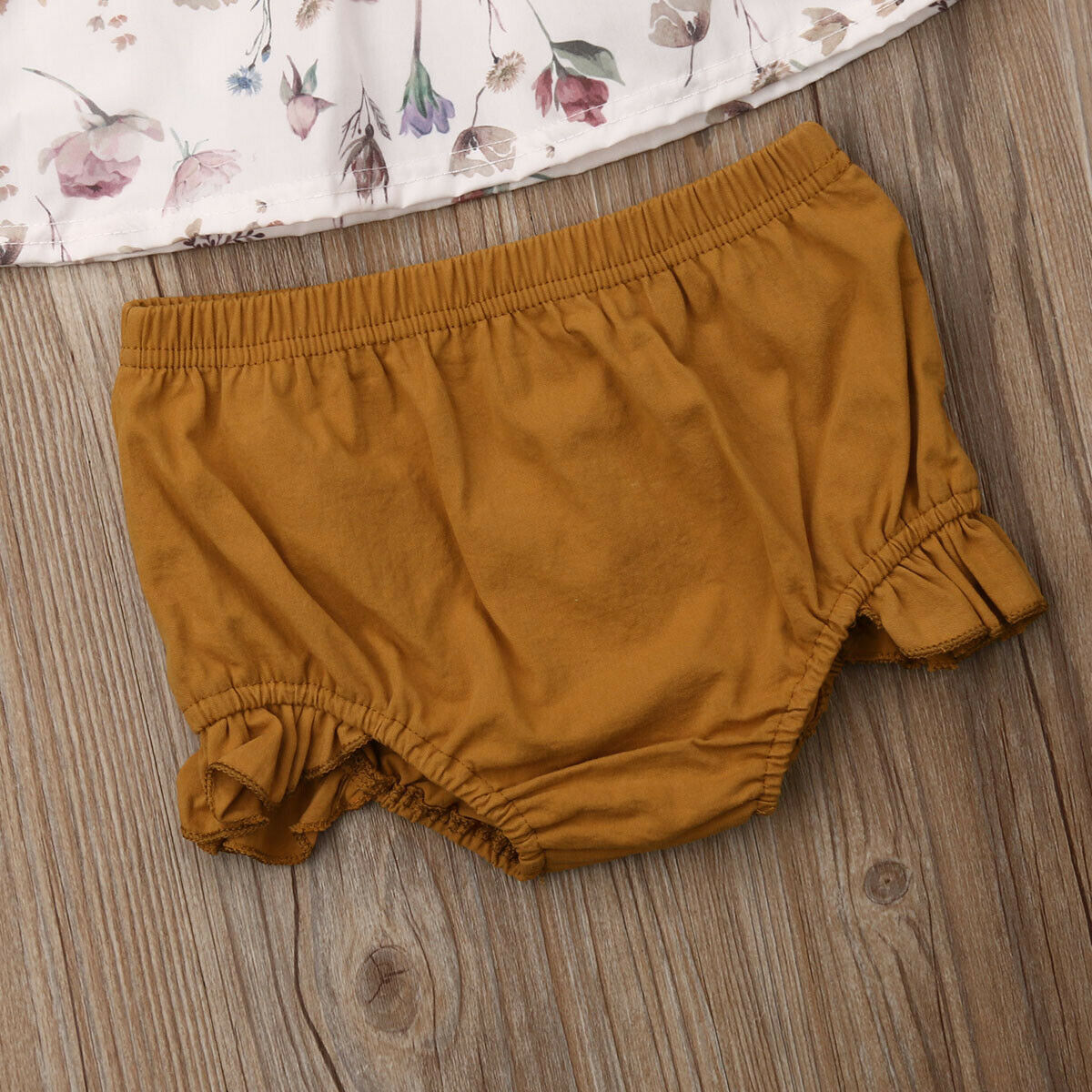 Baby's 4PCS Floral Top, Pants and Hat Outfit Set