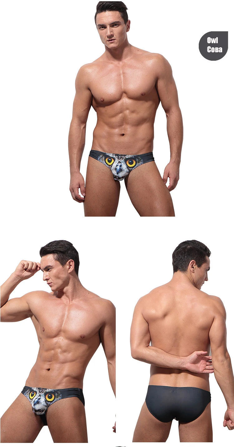 Men's Underwear 3D Animal Printing Briefs Underwear
