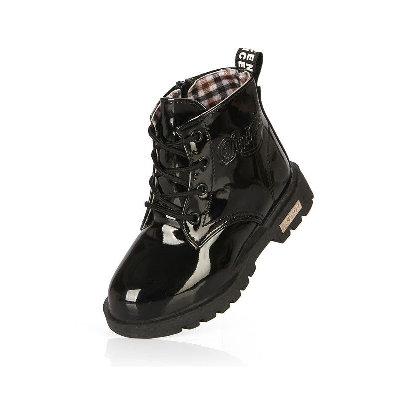 Children's PU Leather Waterproof Boots