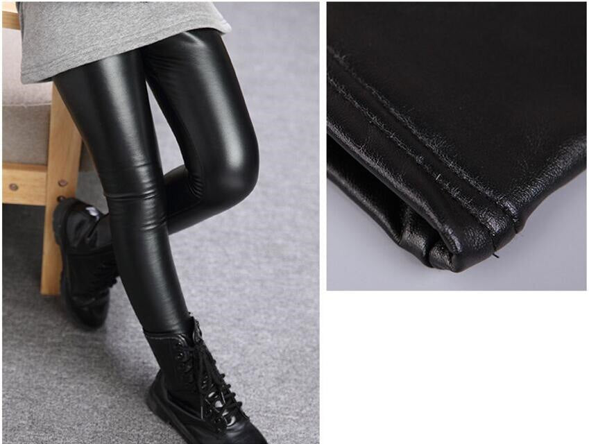 Girl's Faux PU Leather Leggings