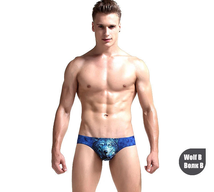 Men's Underwear 3D Animal Printing Briefs Underwear
