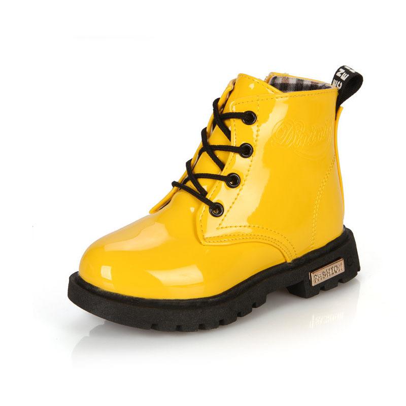 Children's PU Leather Waterproof Boots