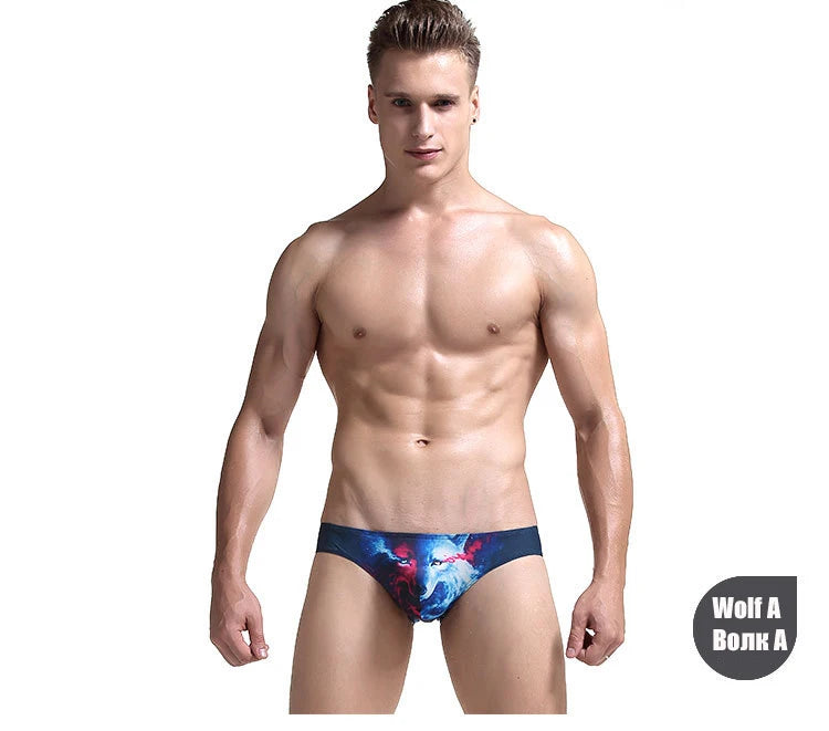 Men's Underwear 3D Animal Printing Briefs Underwear