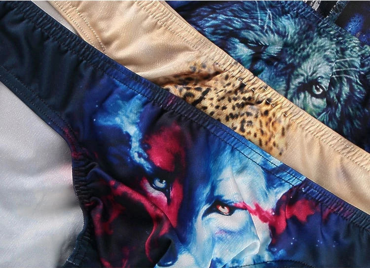Men's Underwear 3D Animal Printing Briefs Underwear