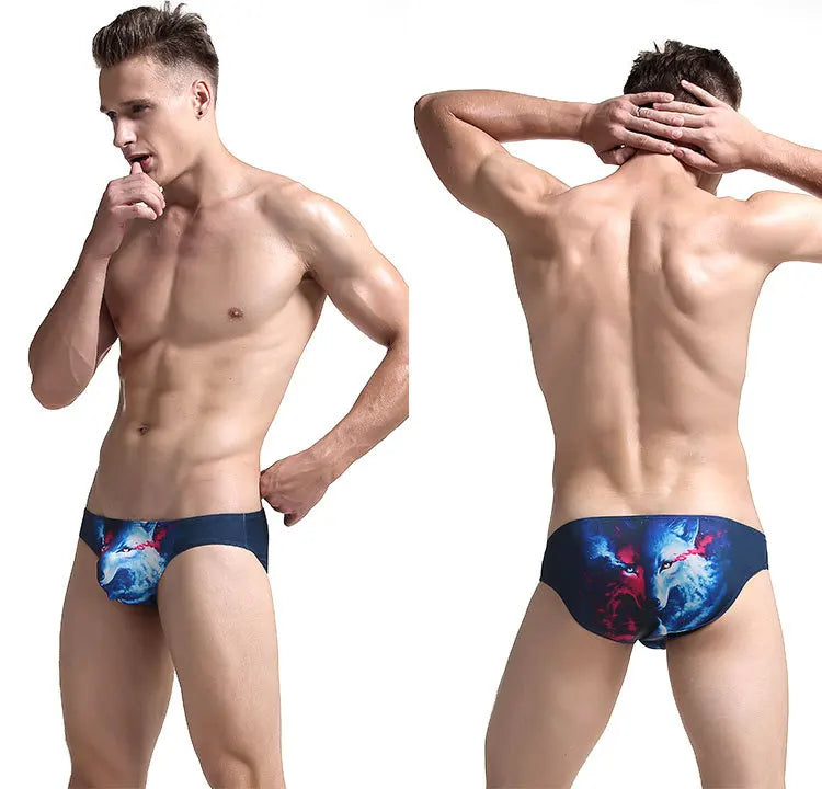 Men's Underwear 3D Animal Printing Briefs Underwear