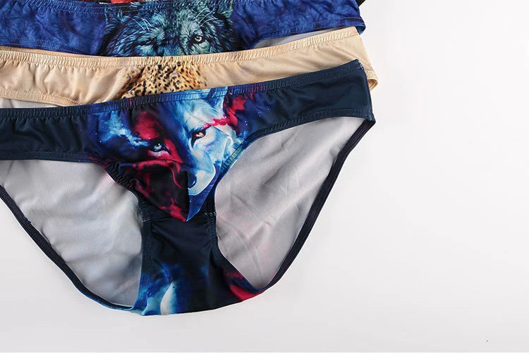 Men's Underwear 3D Animal Printing Briefs Underwear