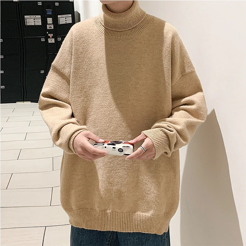 Men's Pullover Knitted Warm Turtleneck Sweater