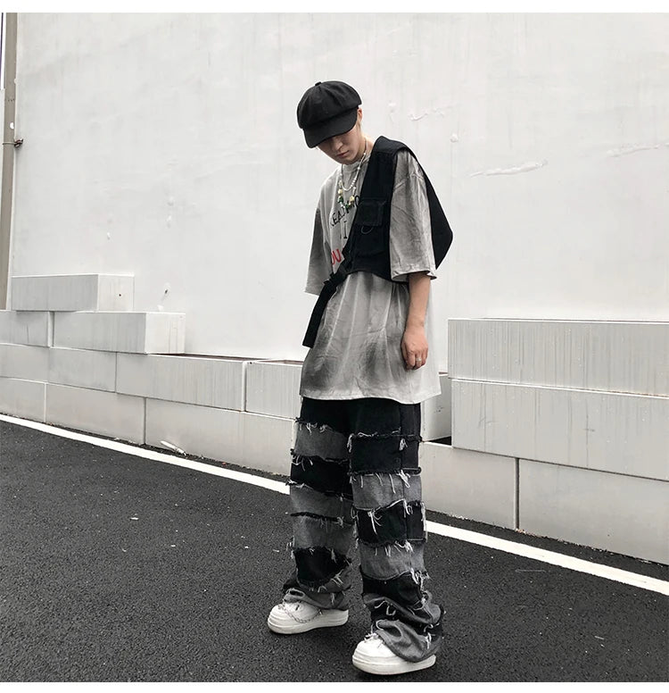 Men's Tassel Baggy Pendant Wide Leg Jeans