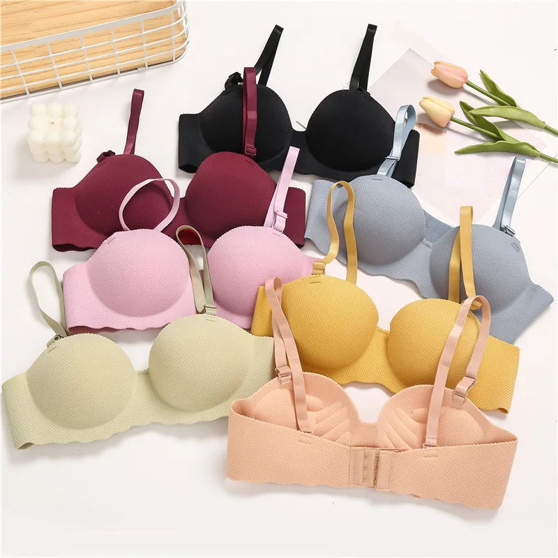 Women's A B Cup Push Up Bra 1/2 Cup Bra Soft Wireless Bralette Breathable Bras