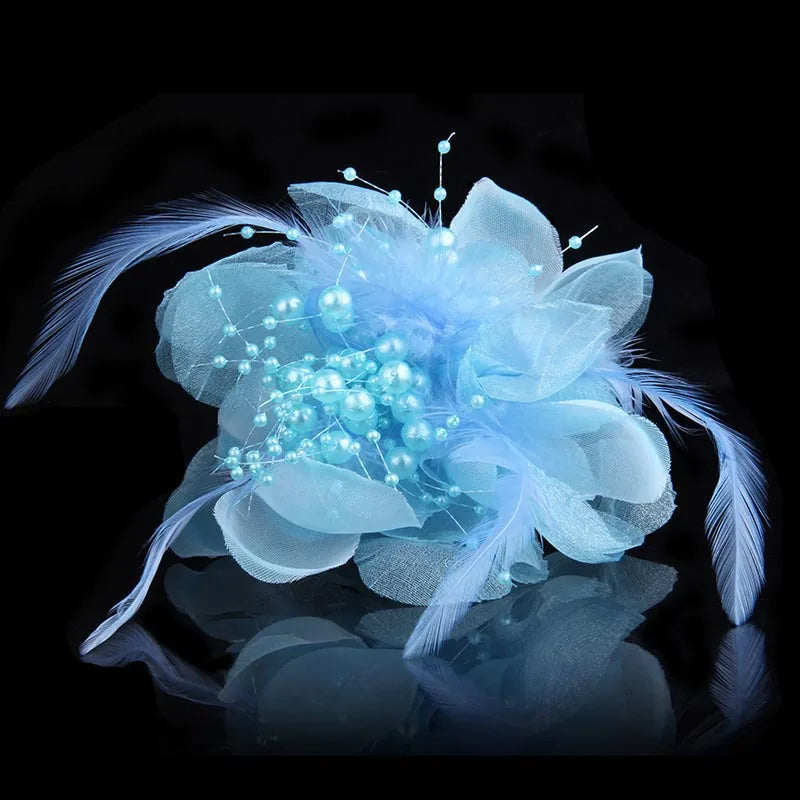 Elegant Feather Fabric Flower Brooch - Women's Corsage Lapel Pin