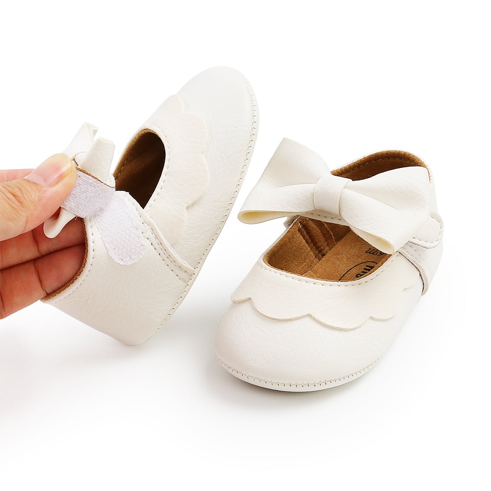Newborn Baby Girls Boys Crib Shoes 0-18M - Bowknot Soft Sole Shoes