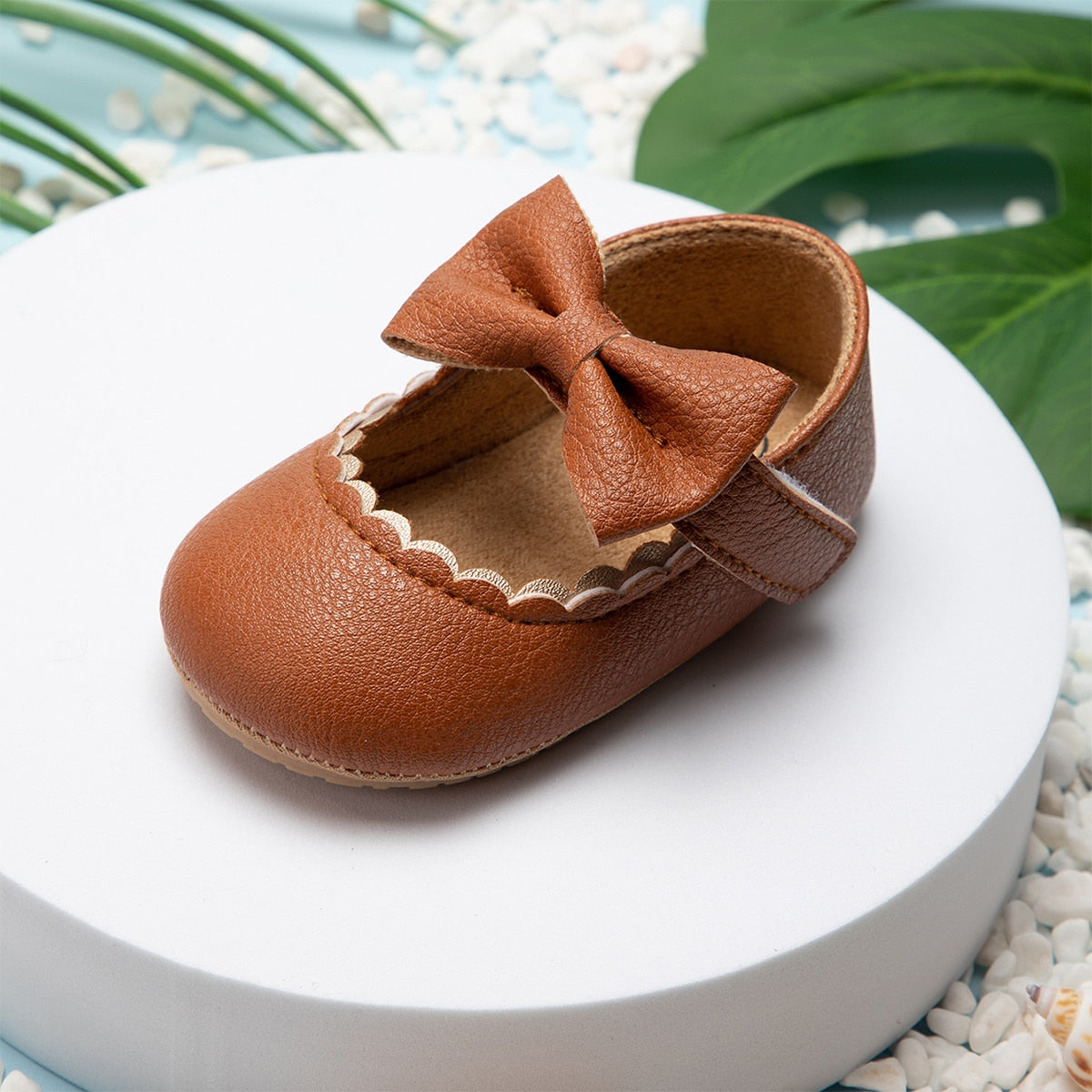 Baby, Toddler Bowknot Non-slip Rubber Soft-Sole Flat PU Shoes