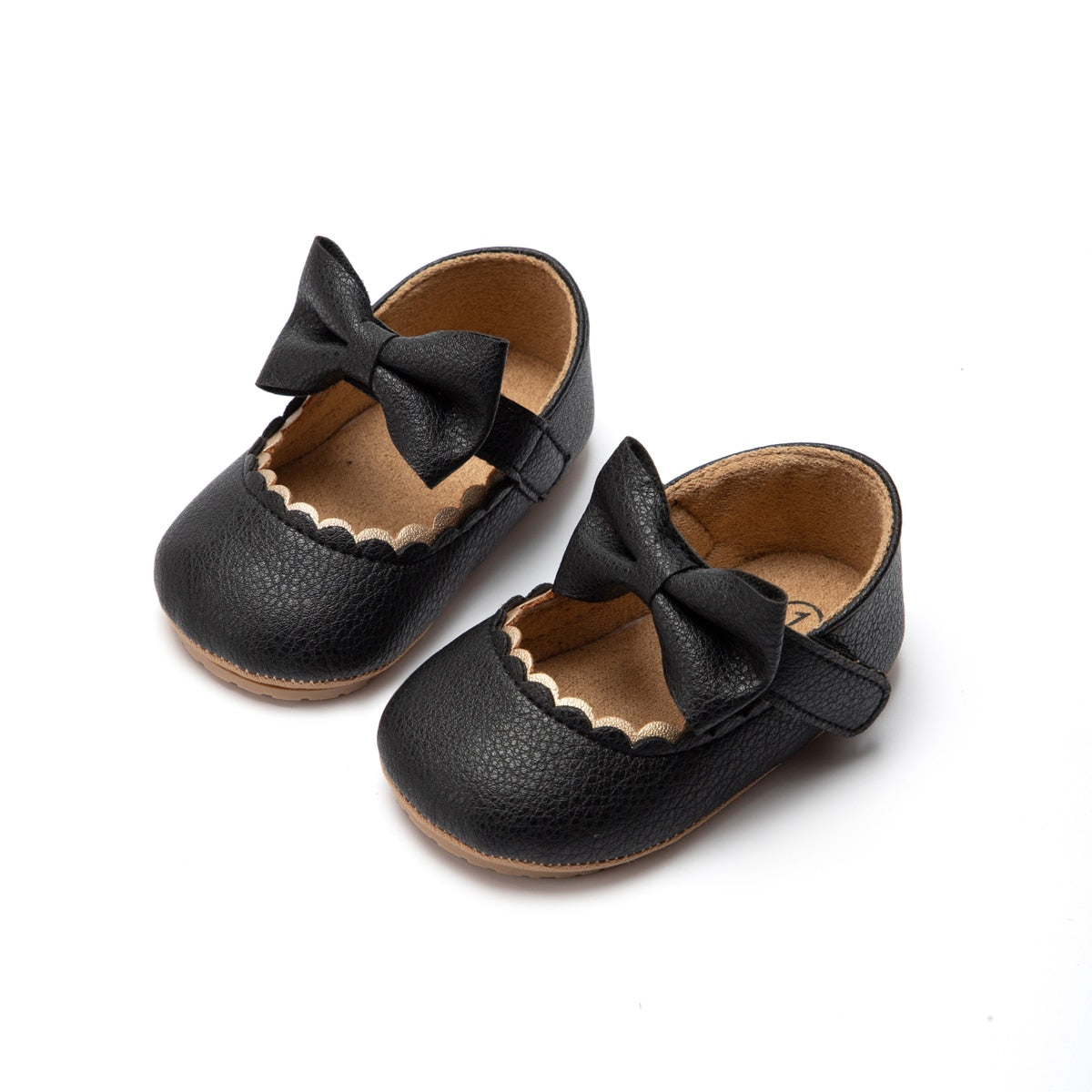 Baby, Toddler Bowknot Non-slip Rubber Soft-Sole Flat PU Shoes