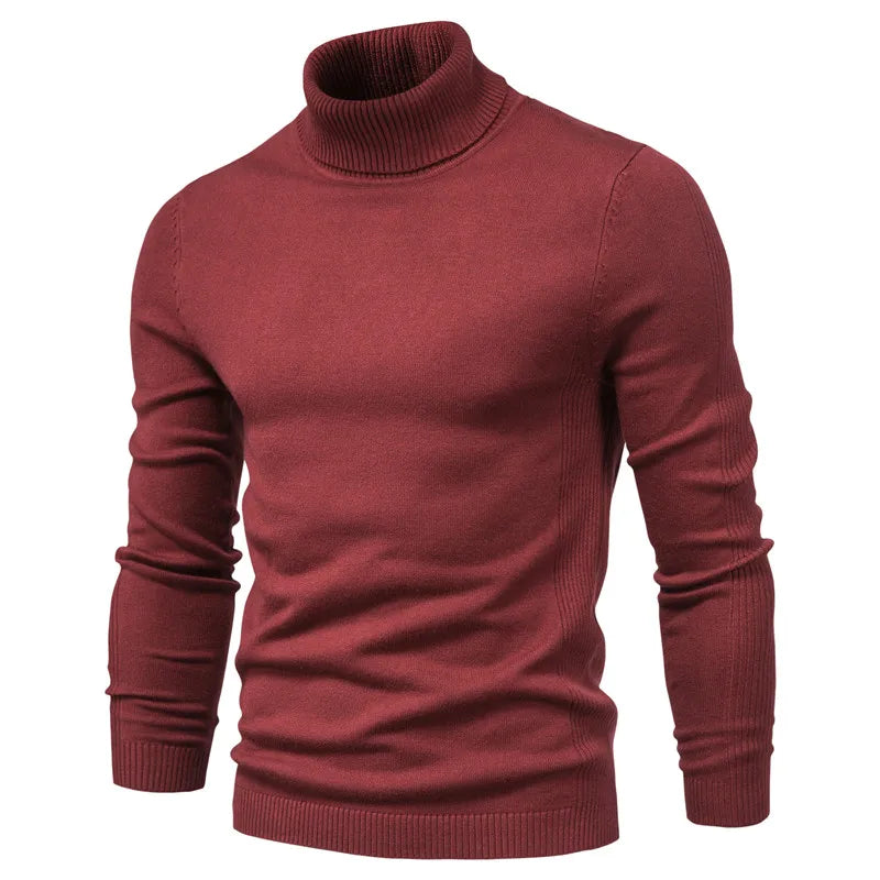Men's Sweaters Casual Thick Pullover Slim Fit Turtleneck Sweater