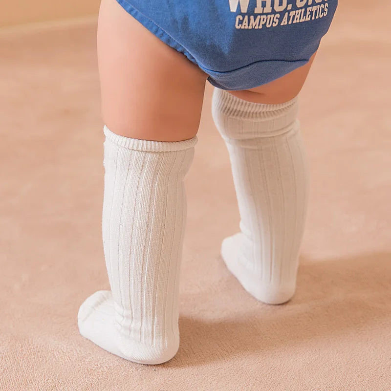 Infant & Toddler Knee High Socks - Solid Knit Leg Warmers (0-3 Years)