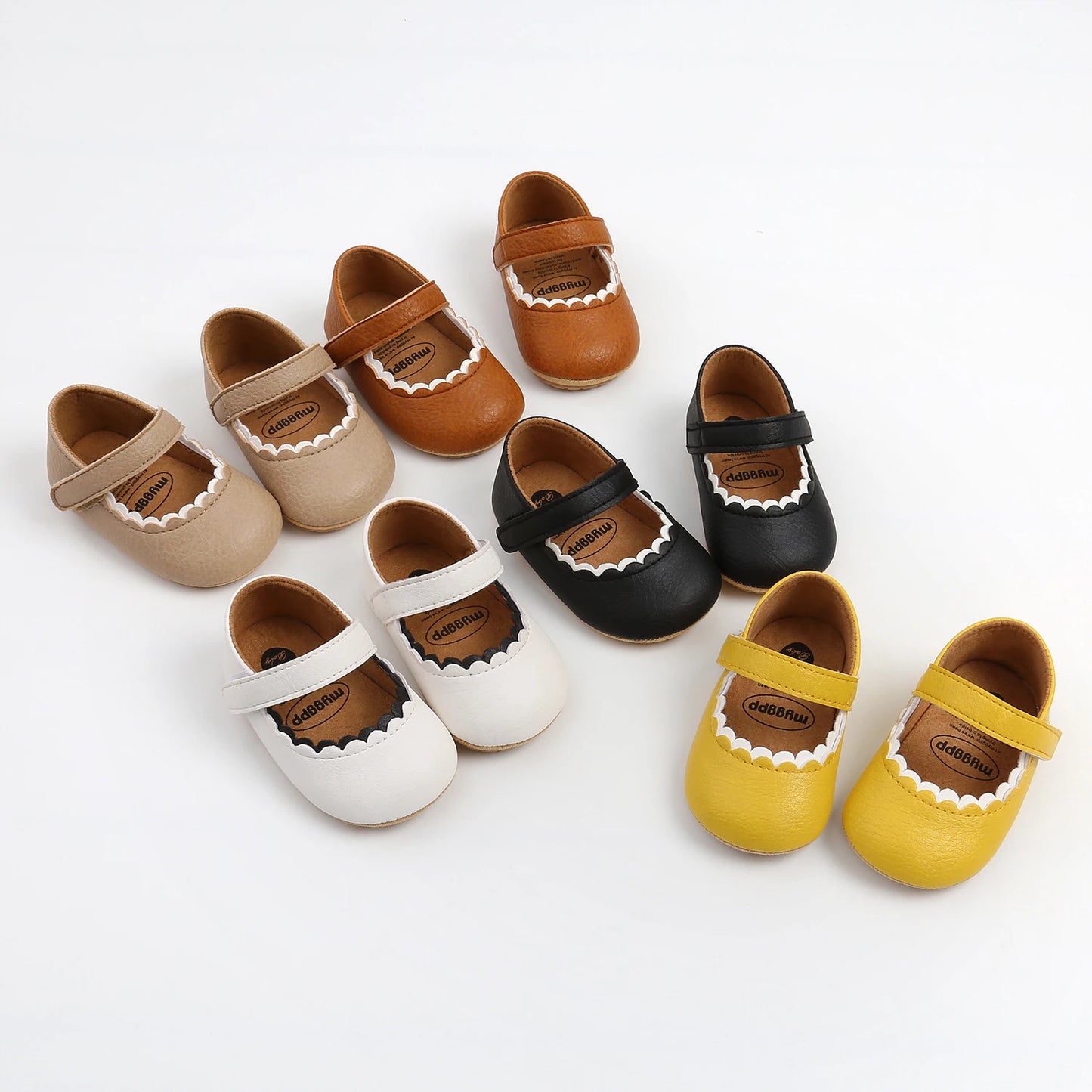 Newborn Baby Princess Shoes - Soft Prewalker Shoes with Hook & Loop (0-18M)
