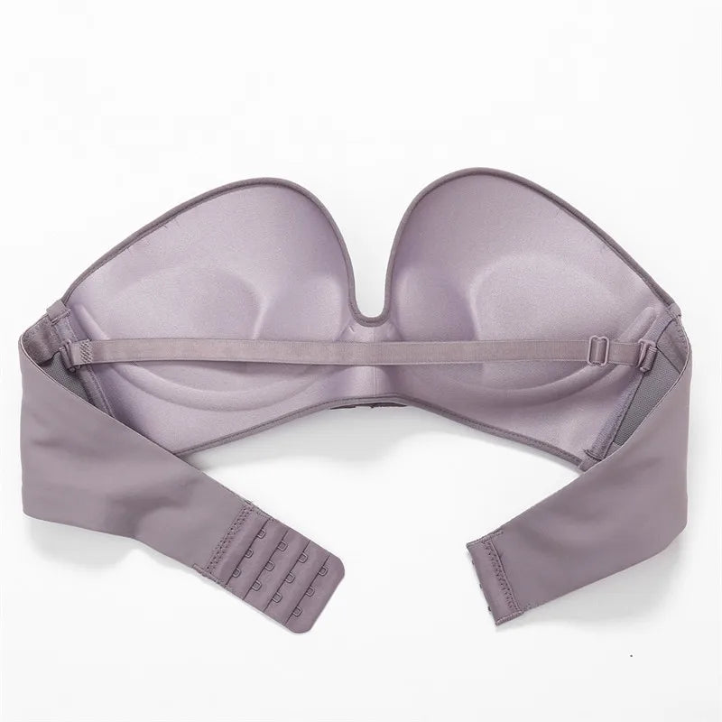 Front Closure Push Up Bra - Women Brassiere Strapless Seamless Bralette ABC Cup