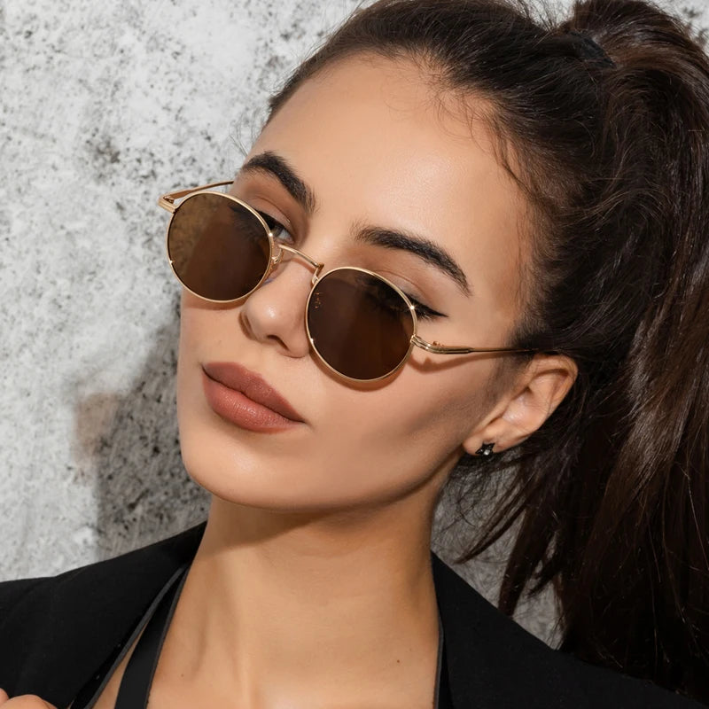 Fashion Round Vintage Sunglasses - Gradient Retro Alloy Unisex Eyewear