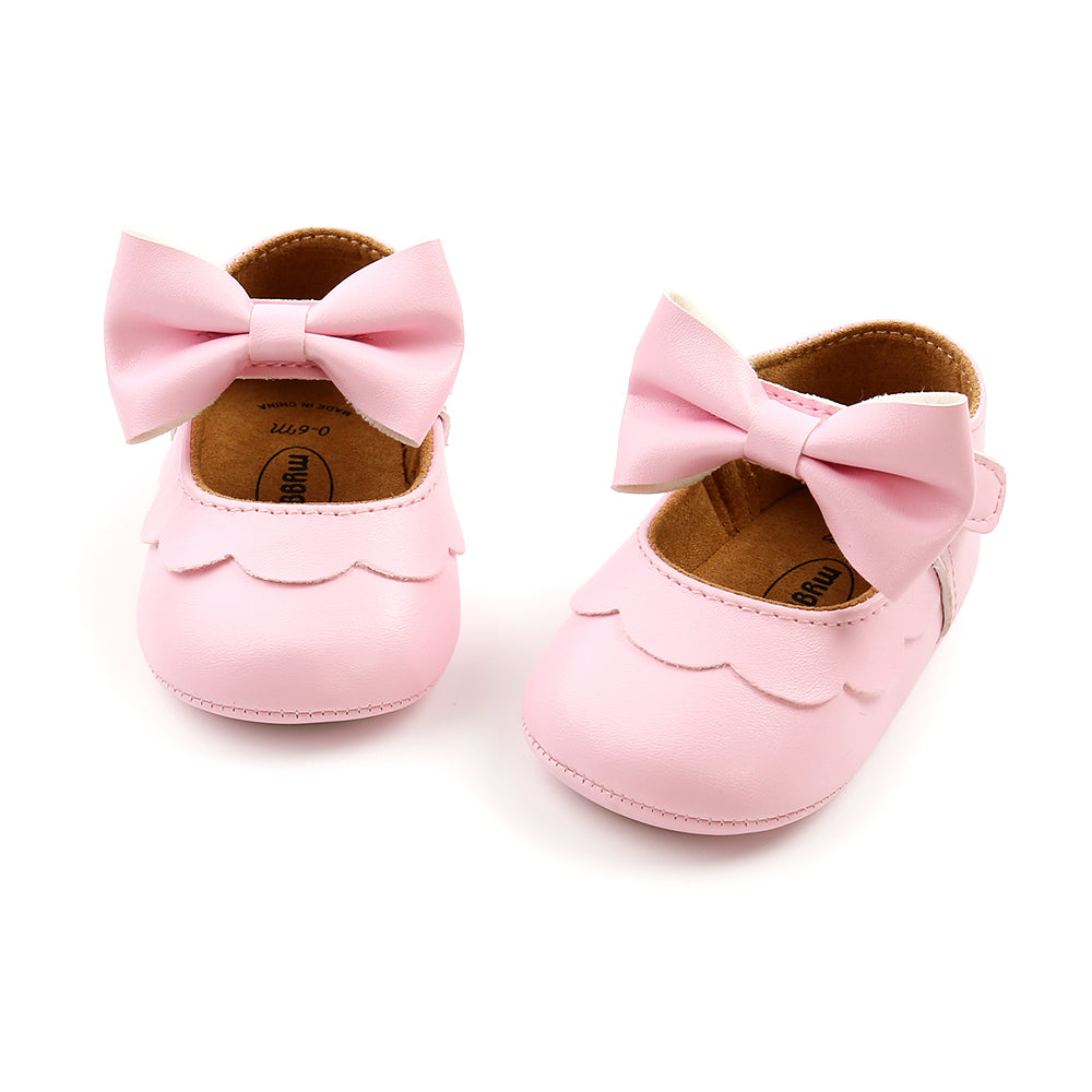 Newborn Baby Girls Boys Crib Shoes 0-18M - Bowknot Soft Sole Shoes