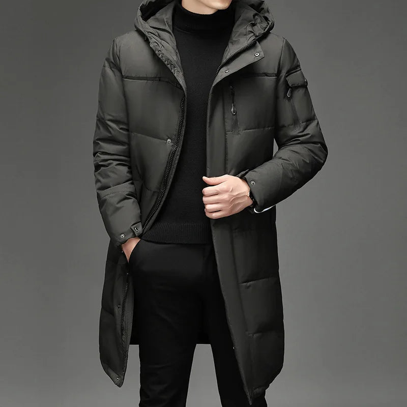 Men's Hooded Long Winter Coat Thick Warm Down Parka Jacket