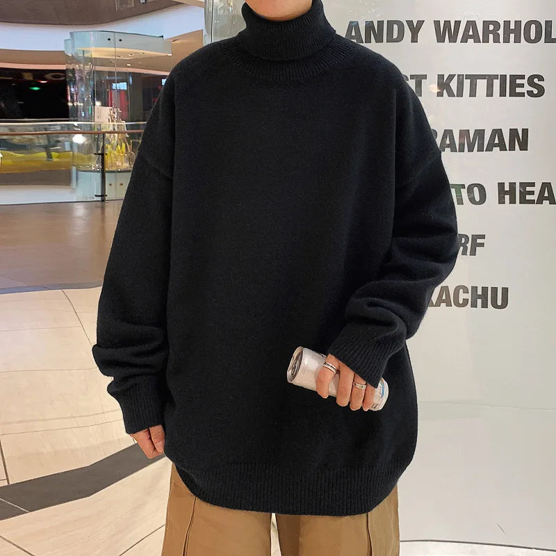 Men's Pullover Knitted Warm Turtleneck Sweater