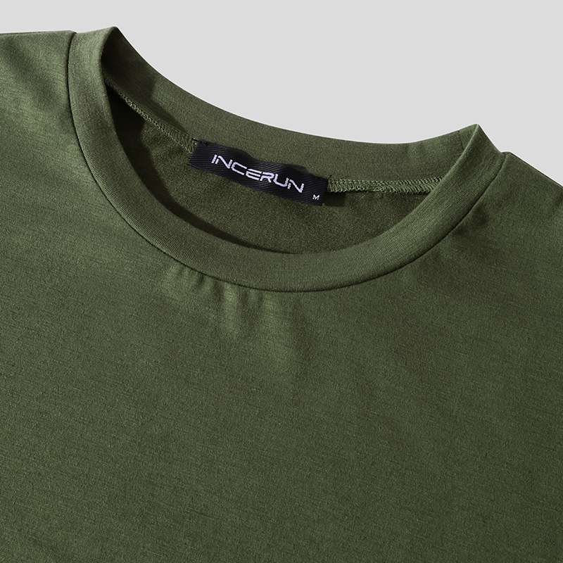 Men's Round Neck Half Sleeve T Shirt and Elastic Waist Shorts Set