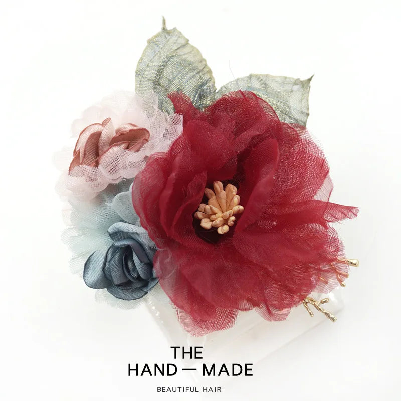 Elegant Cloth Art Flower Brooch - Classic Suit Accessory for Women