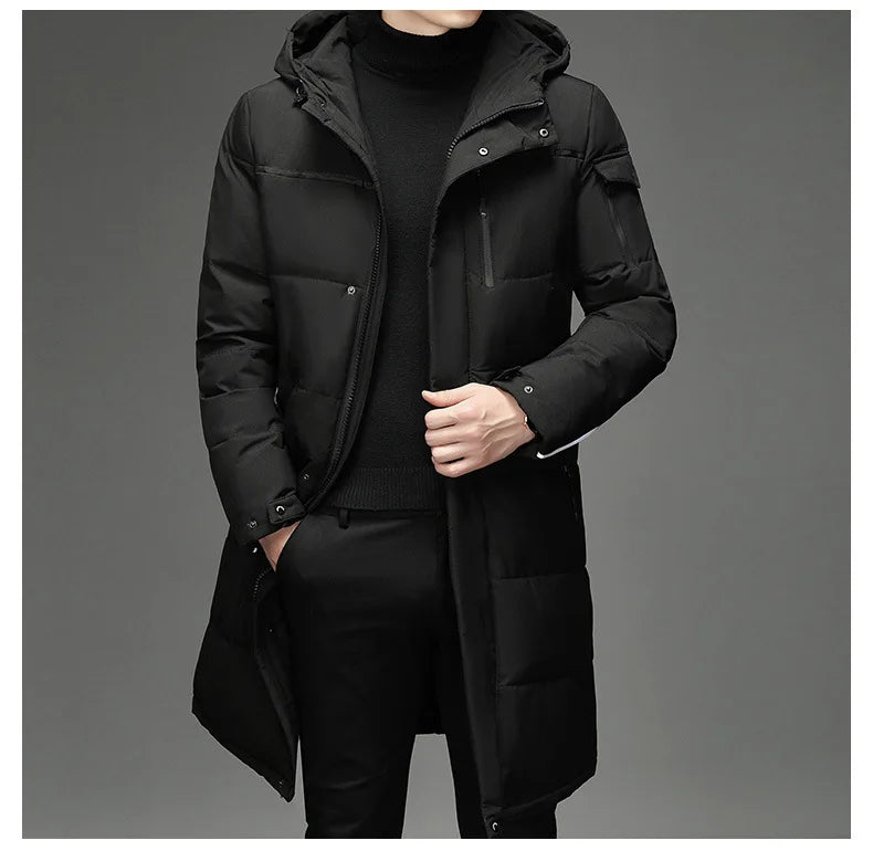 Men's Hooded Long Winter Coat Thick Warm Down Parka Jacket