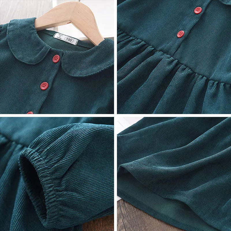 Girls Princess Dress Children Dresses Baby Girl Gown Long Sleeve Clothes Party Velvet Dress For Spring