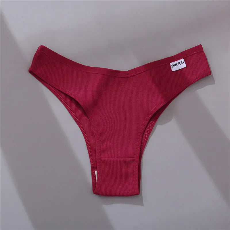 Women's Cotton Underwear Set - 5 Pack Brazilian Low-Rise T-Back Panties