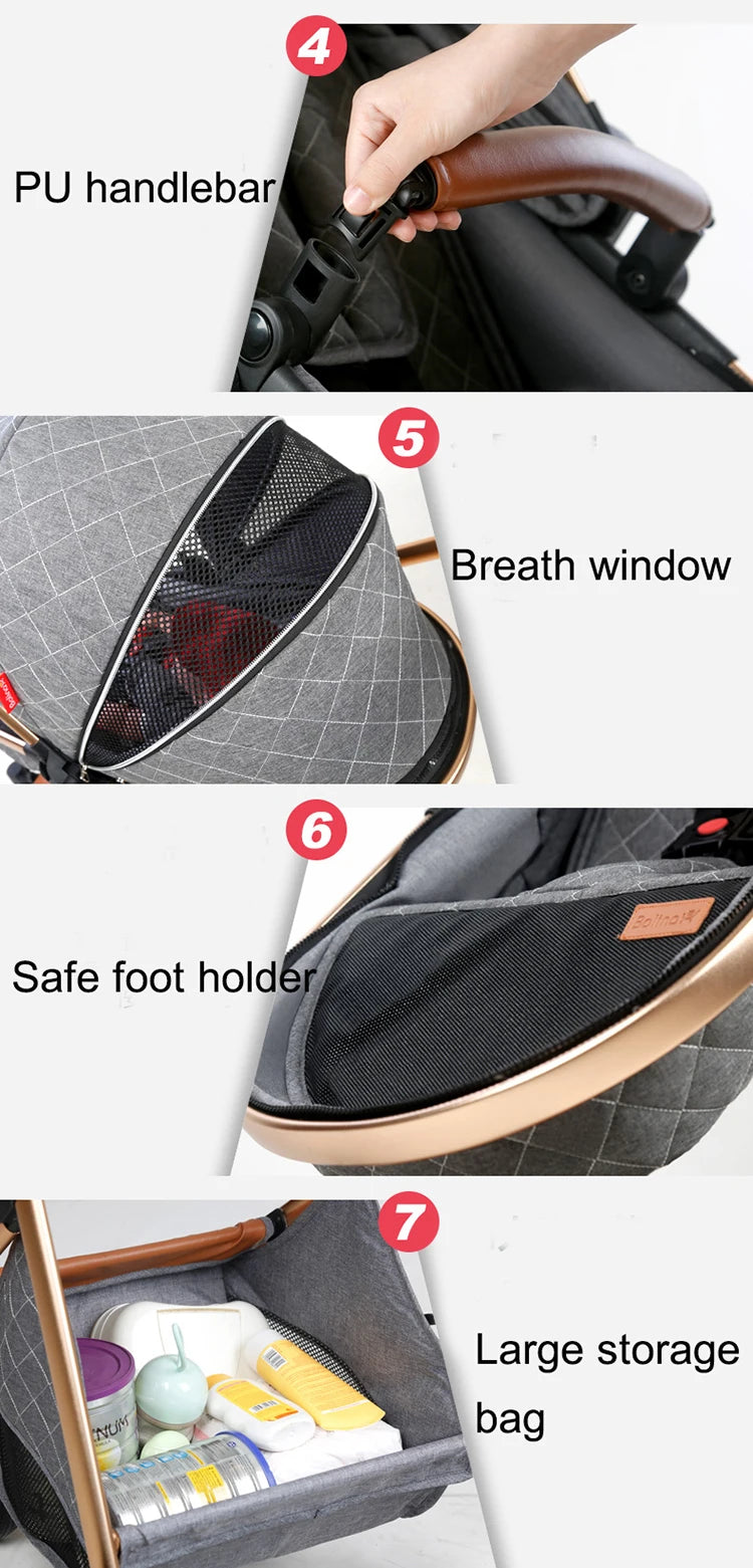 Landscape Baby's Pram Portable Pushchair Baby Cradel Infant Carrier Pram