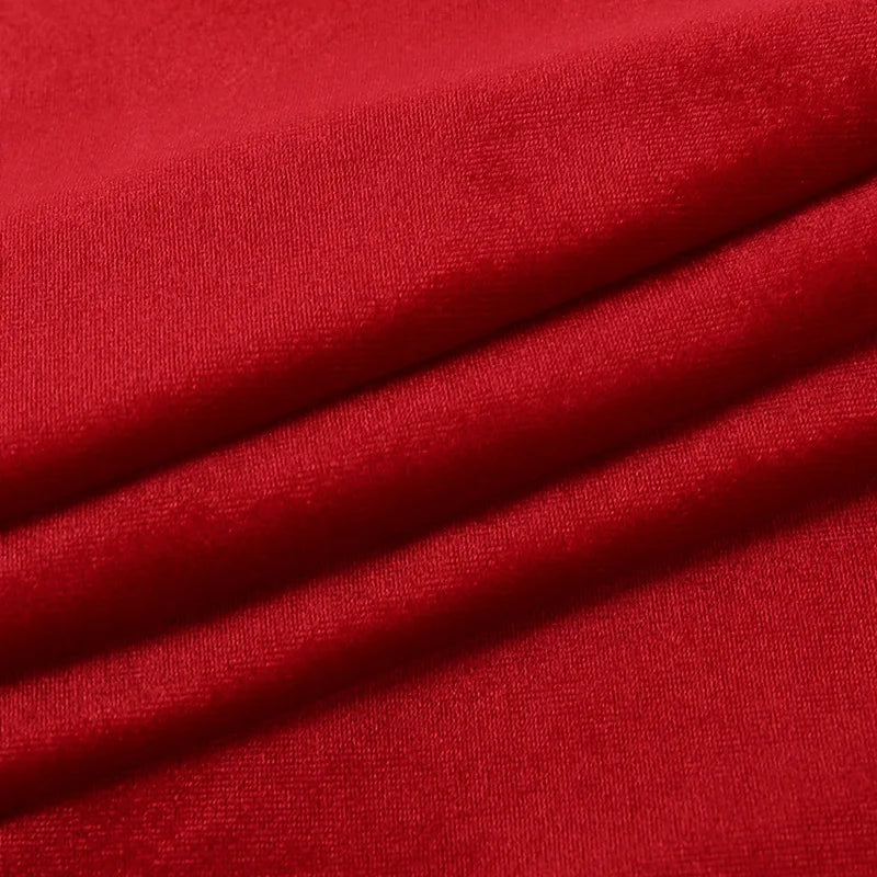Women's Gown Long Dress - Gloves Sleeve Velvet Slit Maxi Ruched Dress