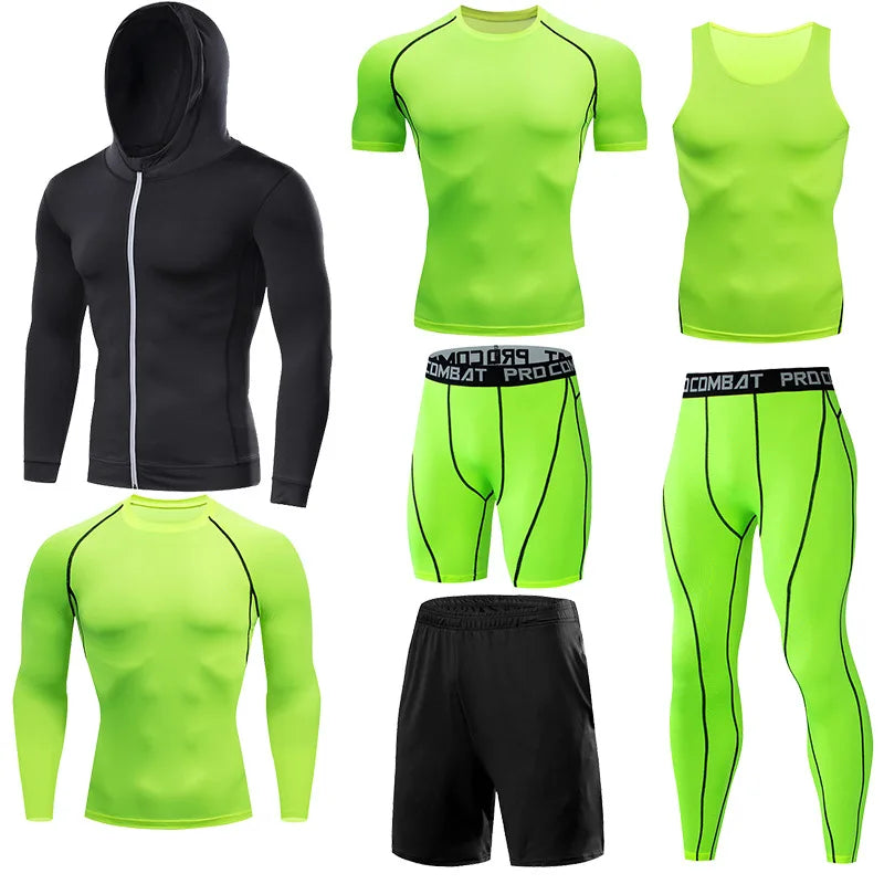 Men's Running Compression Quick Dry Fitness Tight Sportswear Gym Sport Short Sleeve Shirt