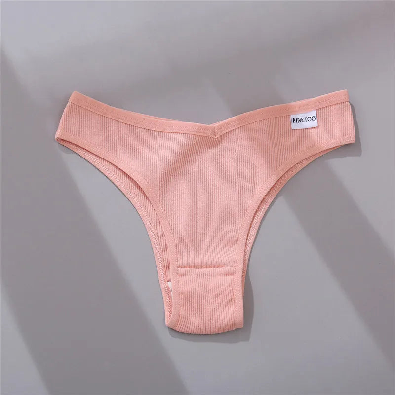 Women's Cotton Underwear Set - 5 Pack Brazilian Low-Rise T-Back Panties