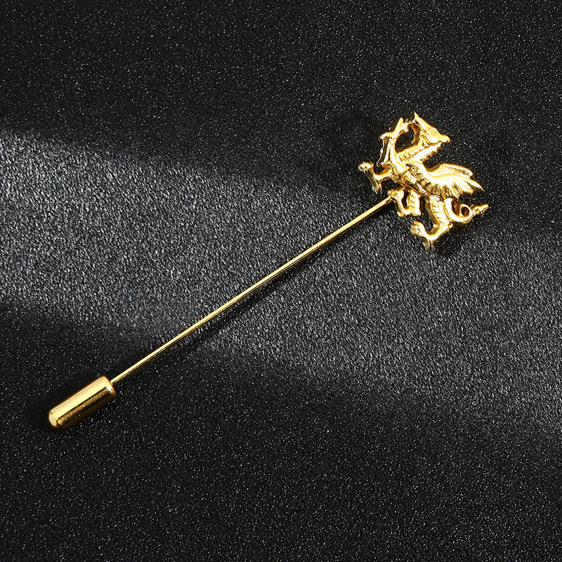 Vintage Metal Leaf Flower Brooch - Gold Tone Lapel Pin for Women & Men