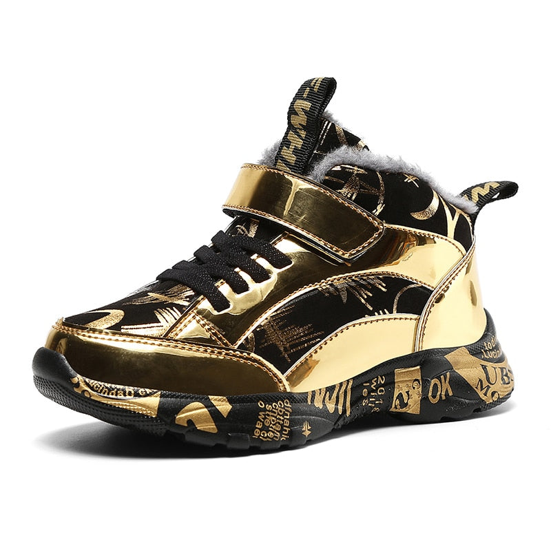 Children's Mirror PU Sneakers