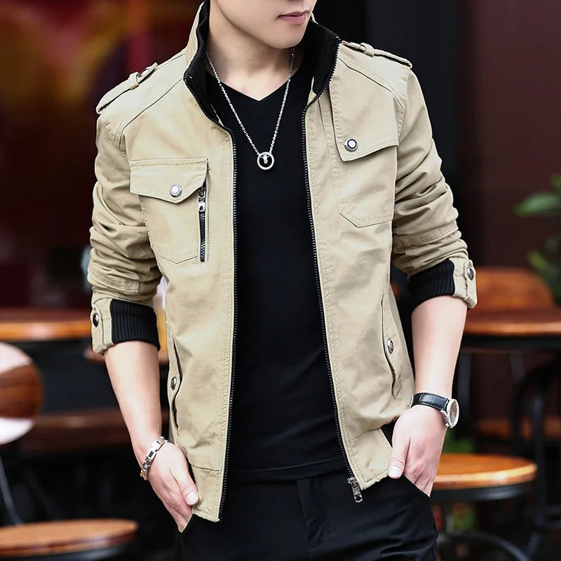 Men's Fashion Army Military Bomber Jacket