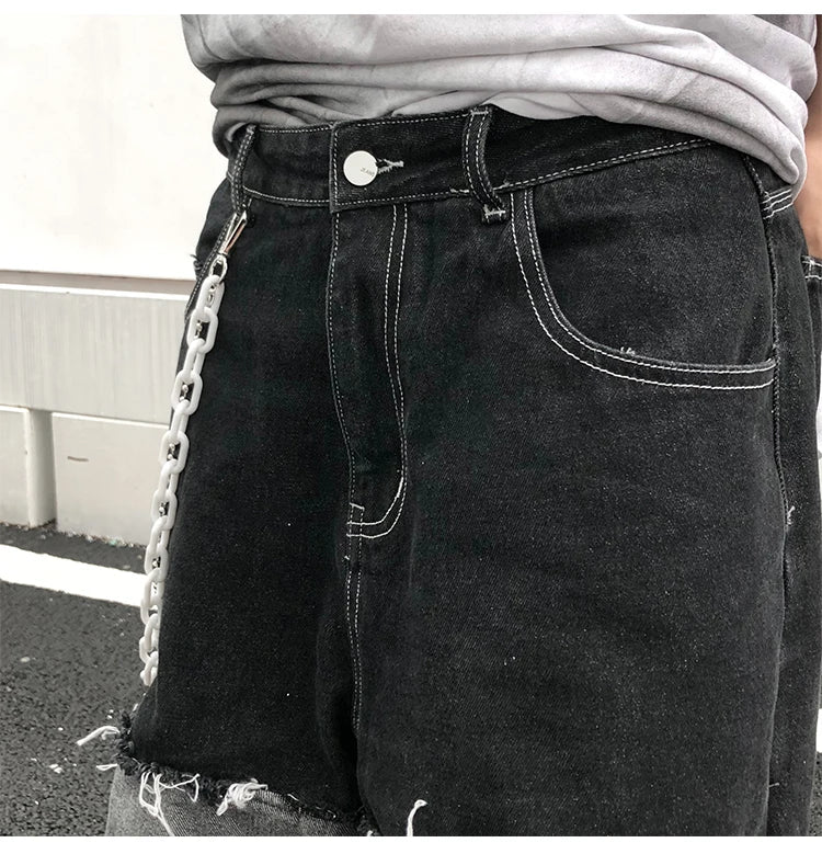 Men's Tassel Baggy Pendant Wide Leg Jeans