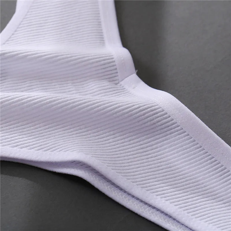 3Pcs/set Women Thongs Soft Cotton G-String V Waist Underwear Lingerie