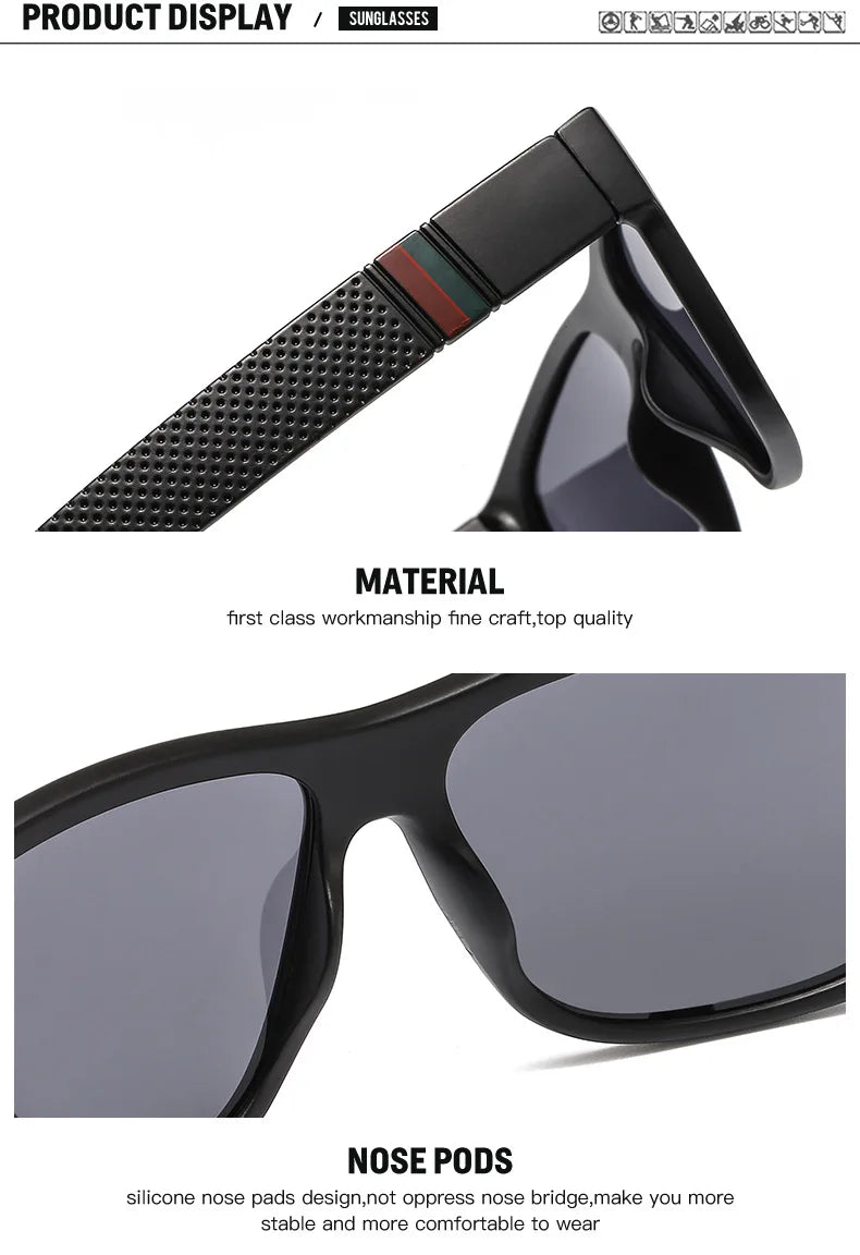 Polarized Sunglasses - High-End Square Driving Eyewear with UV400