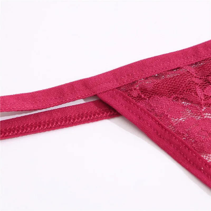 Women's Lace Thongs Low Waist T-Back Underwear Lace G-string Underpants Lingerie