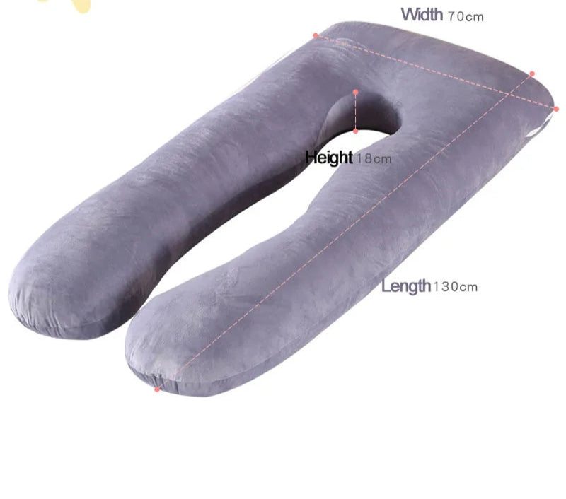 Pregnancy Pillow 130x70cm - Maternity Support Cushion for Sleep & Nursing