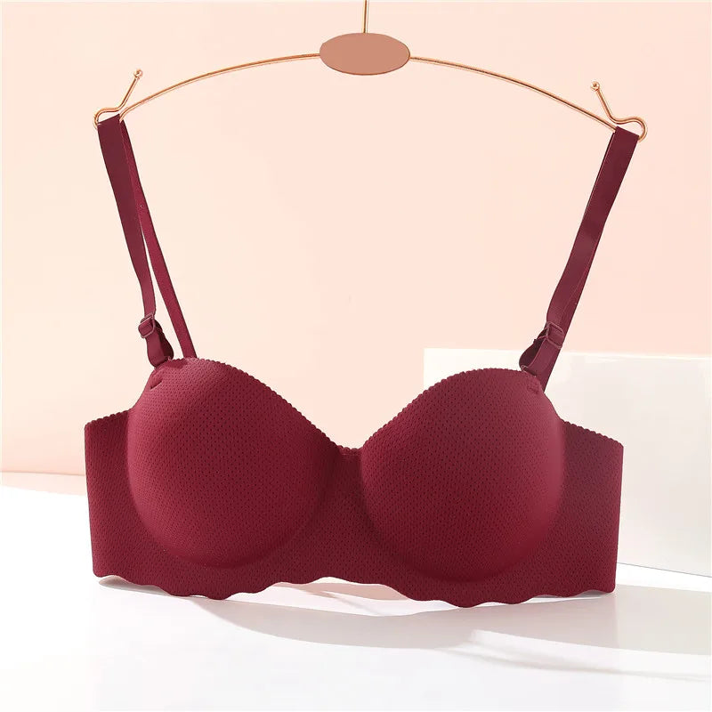 Women's A B Cup Push Up Bra 1/2 Cup Bra Soft Wireless Bralette Breathable Bras