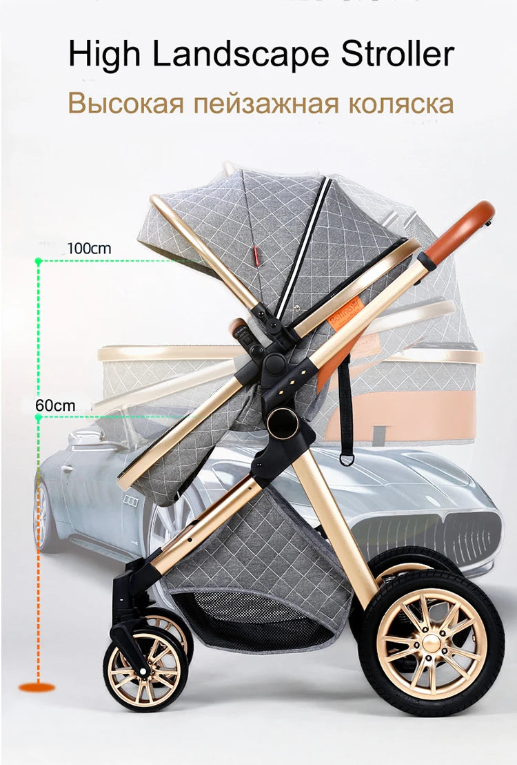 Landscape Baby's Pram Portable Pushchair Baby Cradel Infant Carrier Pram