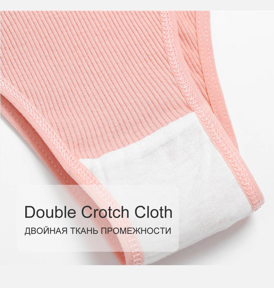 3Pcs/set Women's Cotton V Waist Underwear Soft Bikini Lingerie